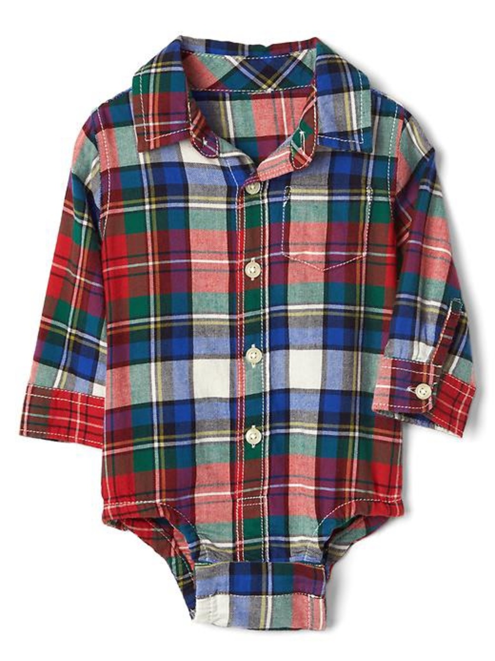 Baby Gap Plaid Flannel Long Sleeve Bodysuit Size 6-12 Months